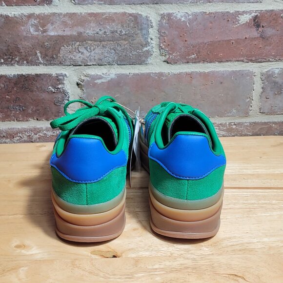 New Womens Adidas Gazelle Bold Shoes Green Blue Gum Metallic Gold Multiple Sizes - Picture 4 of 5